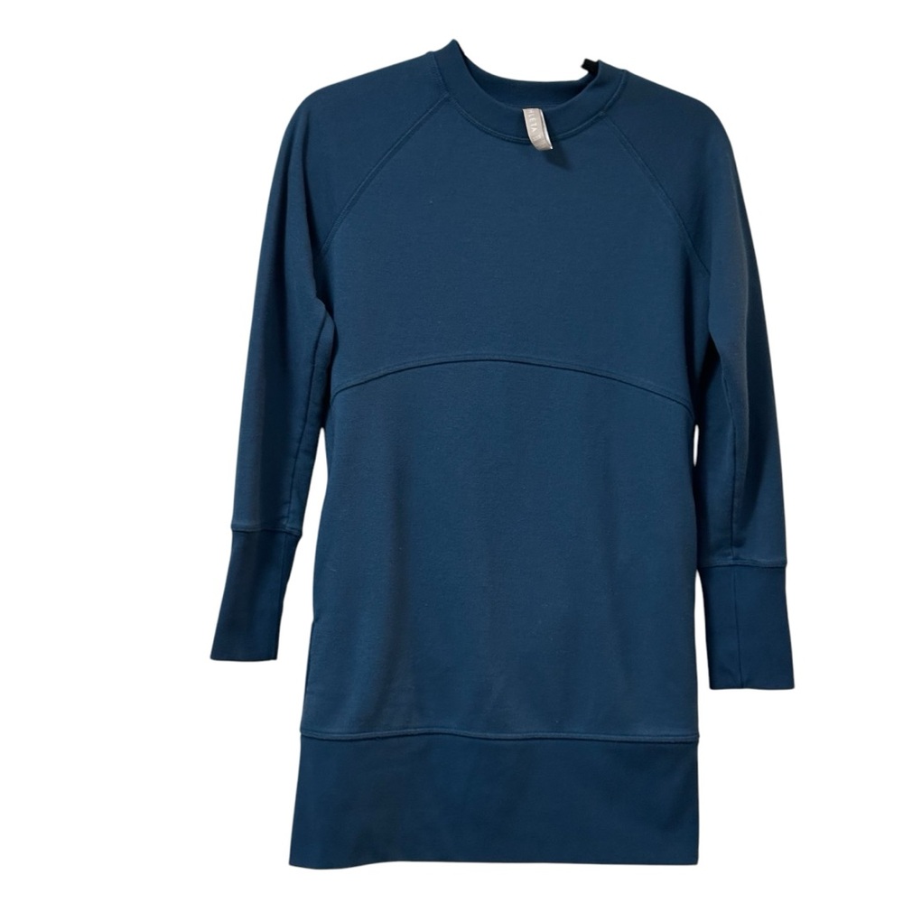 ATHLETA Bounce Back sweatshirt dress teal blue XXS athleisure